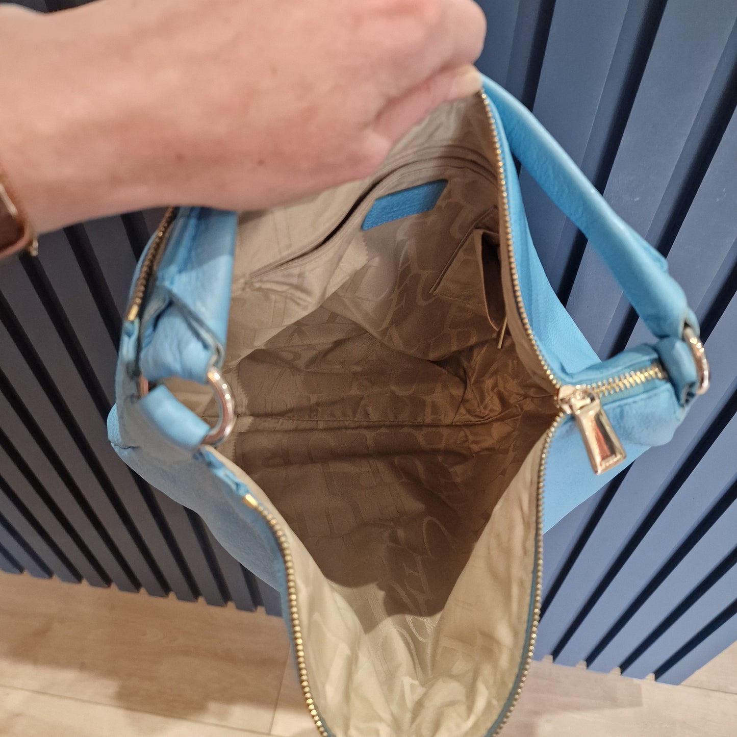 Furla Blue Leather Shoulder Bag