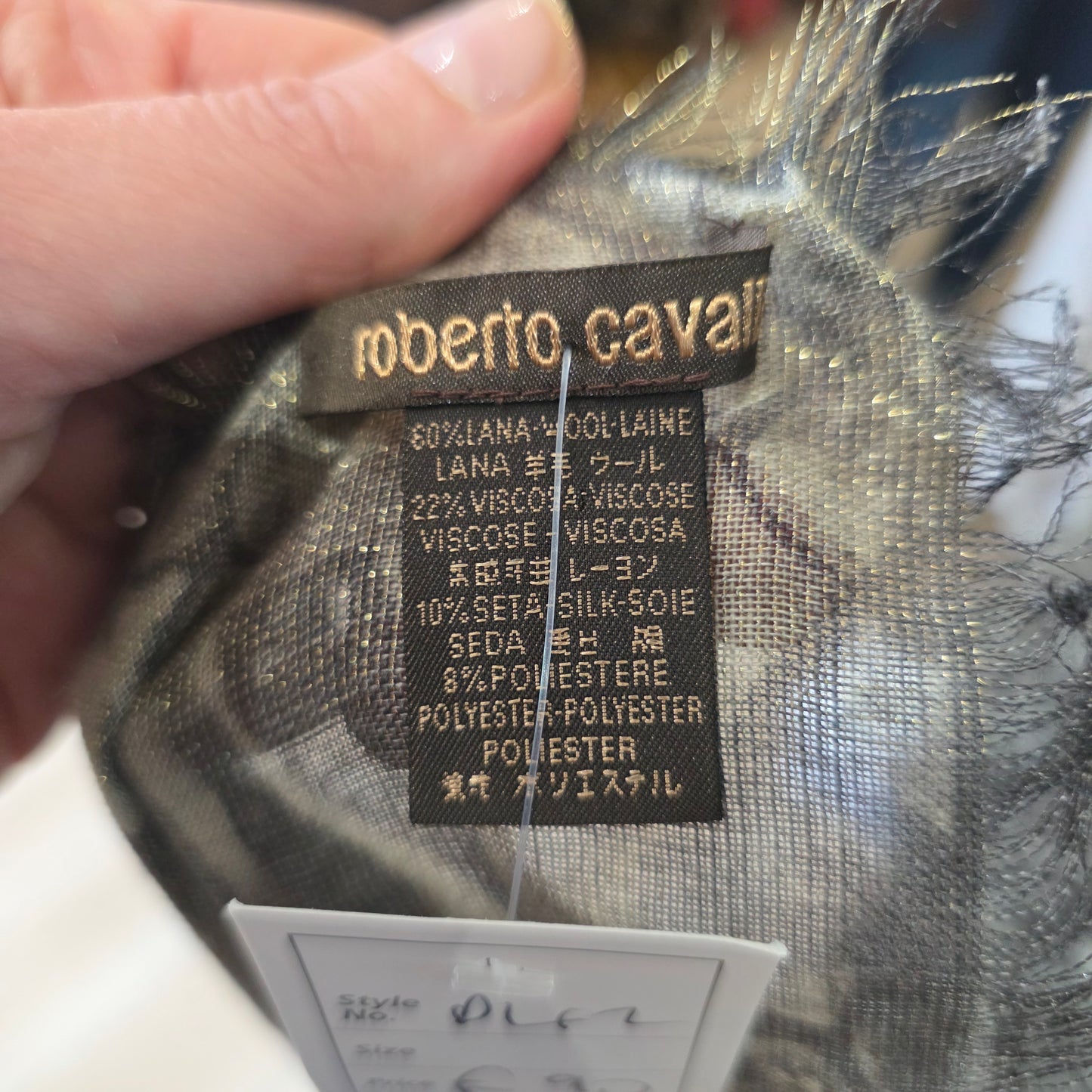 Roberto Cavalli Gold Animal Print Wrap