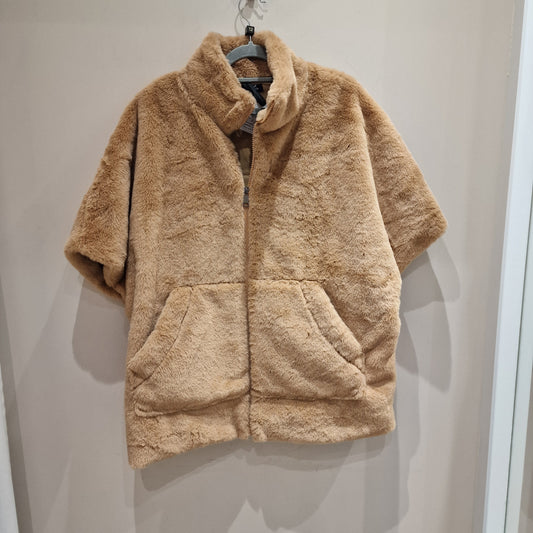 Modena Camel Faux Fur Zip Jacket