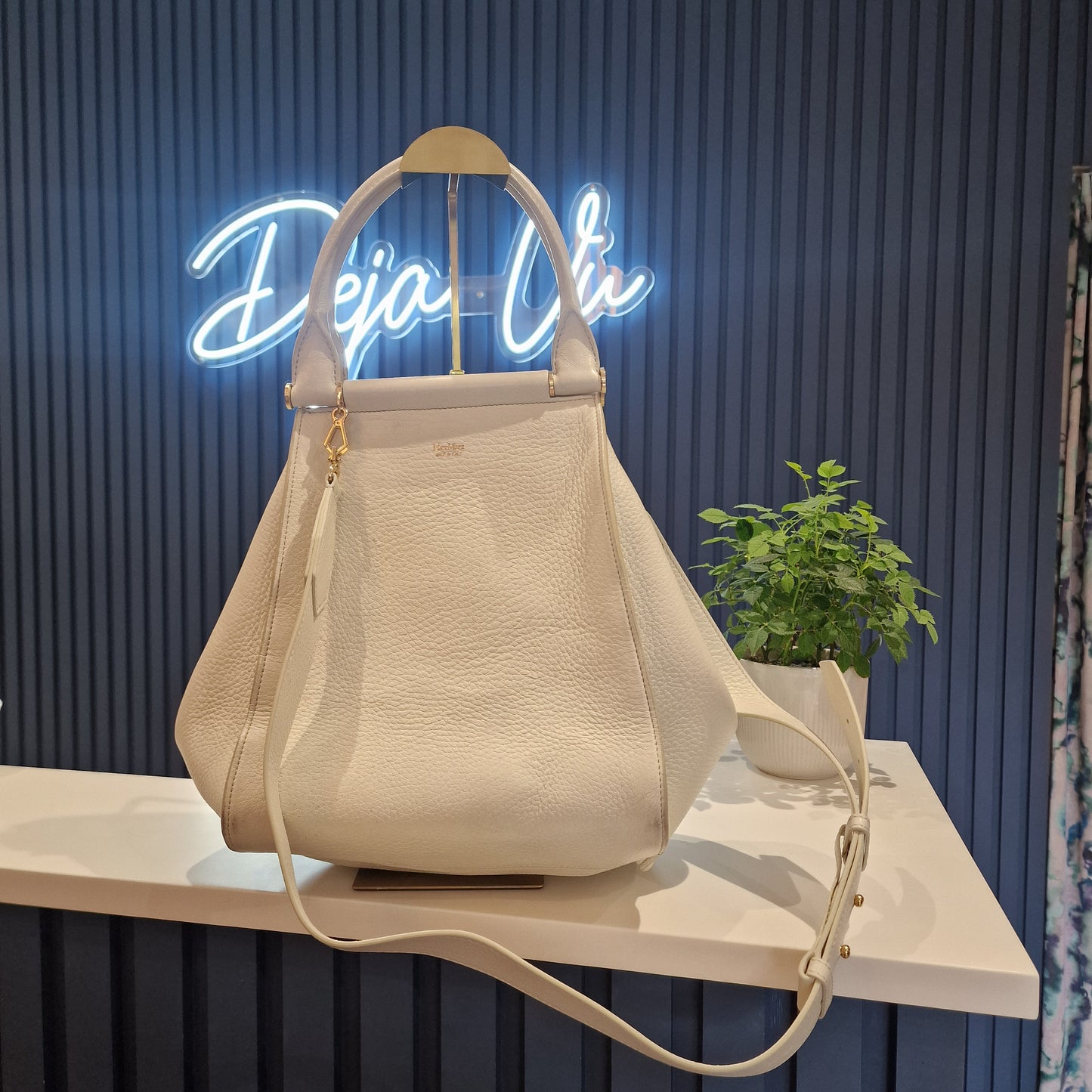 Max Mara Cream Leather Bag