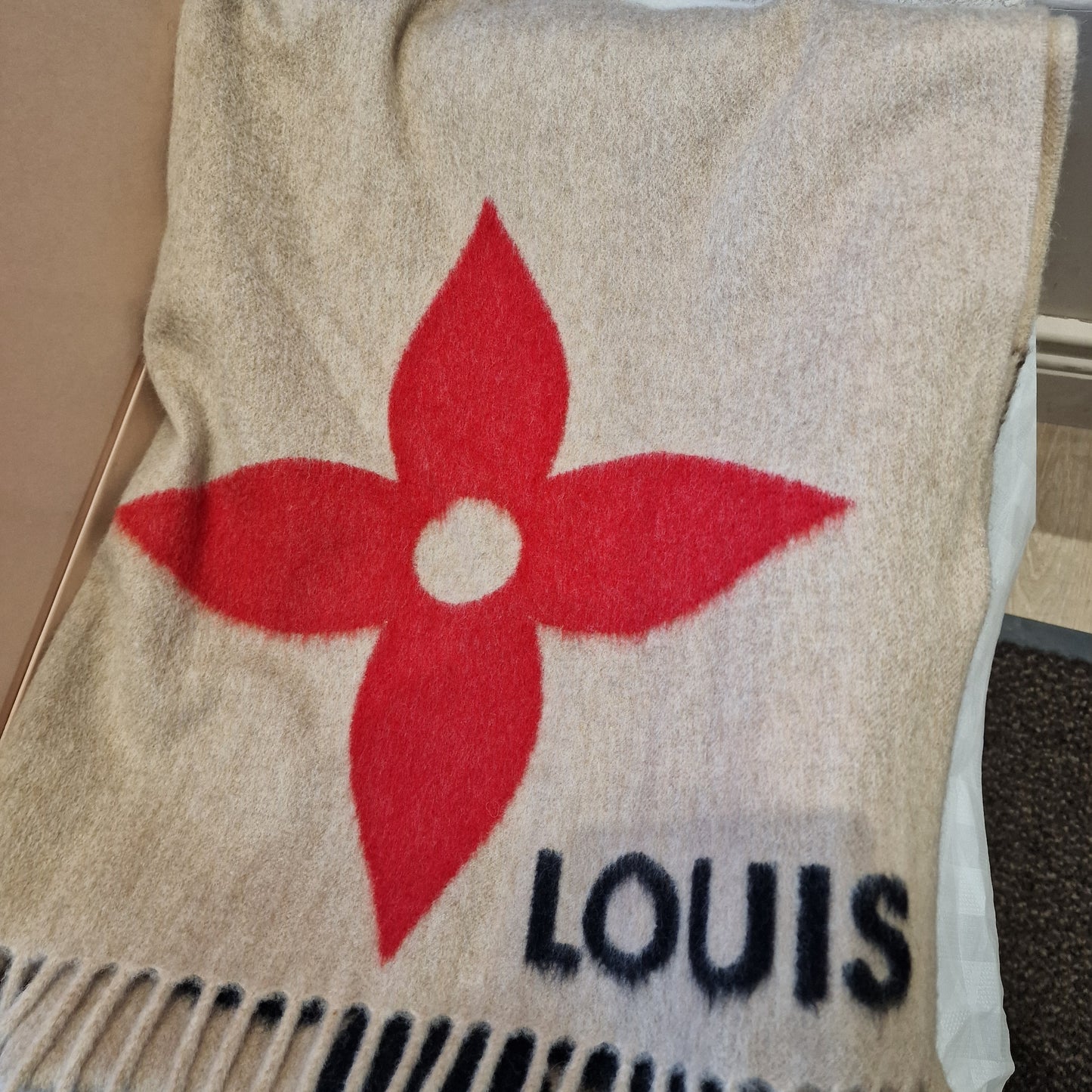 Louis Vuitton 'The Ultimate' Cashmere & Wool Fringed Scarf