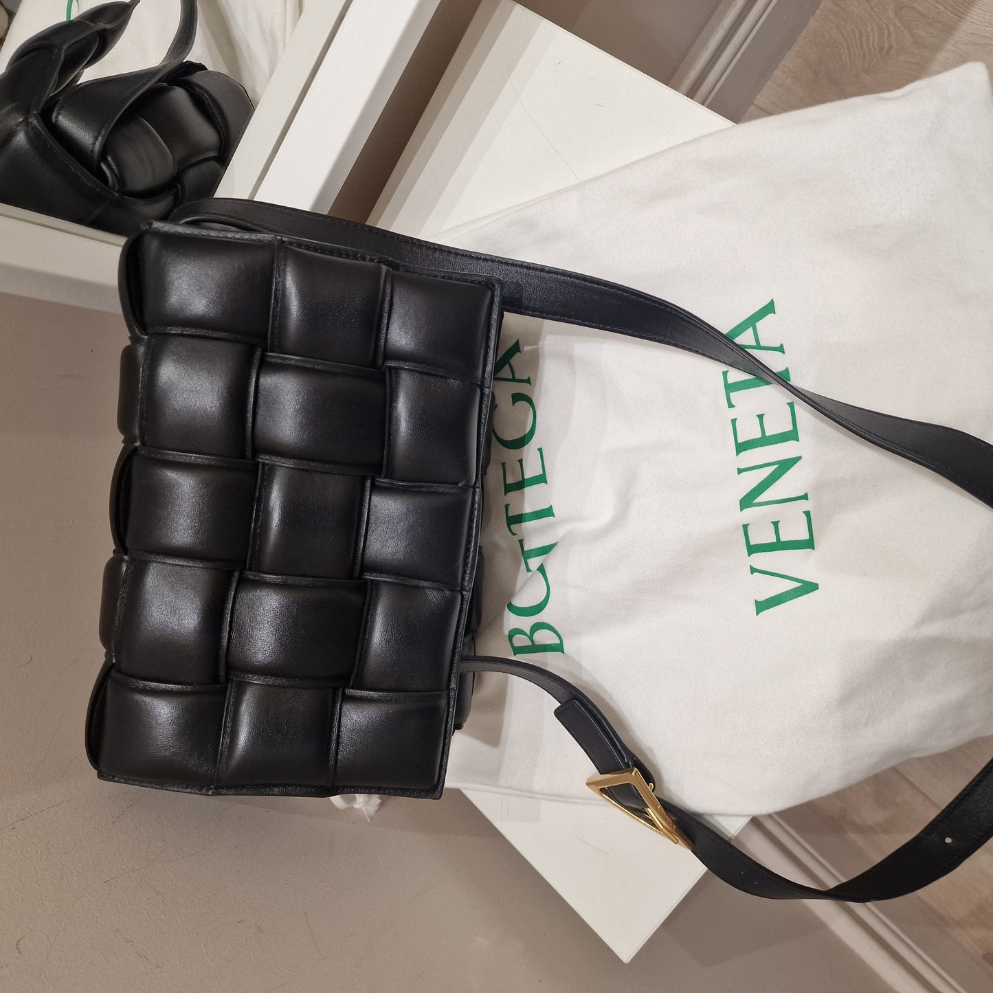 Bottega Veneta Black Cassette Bag