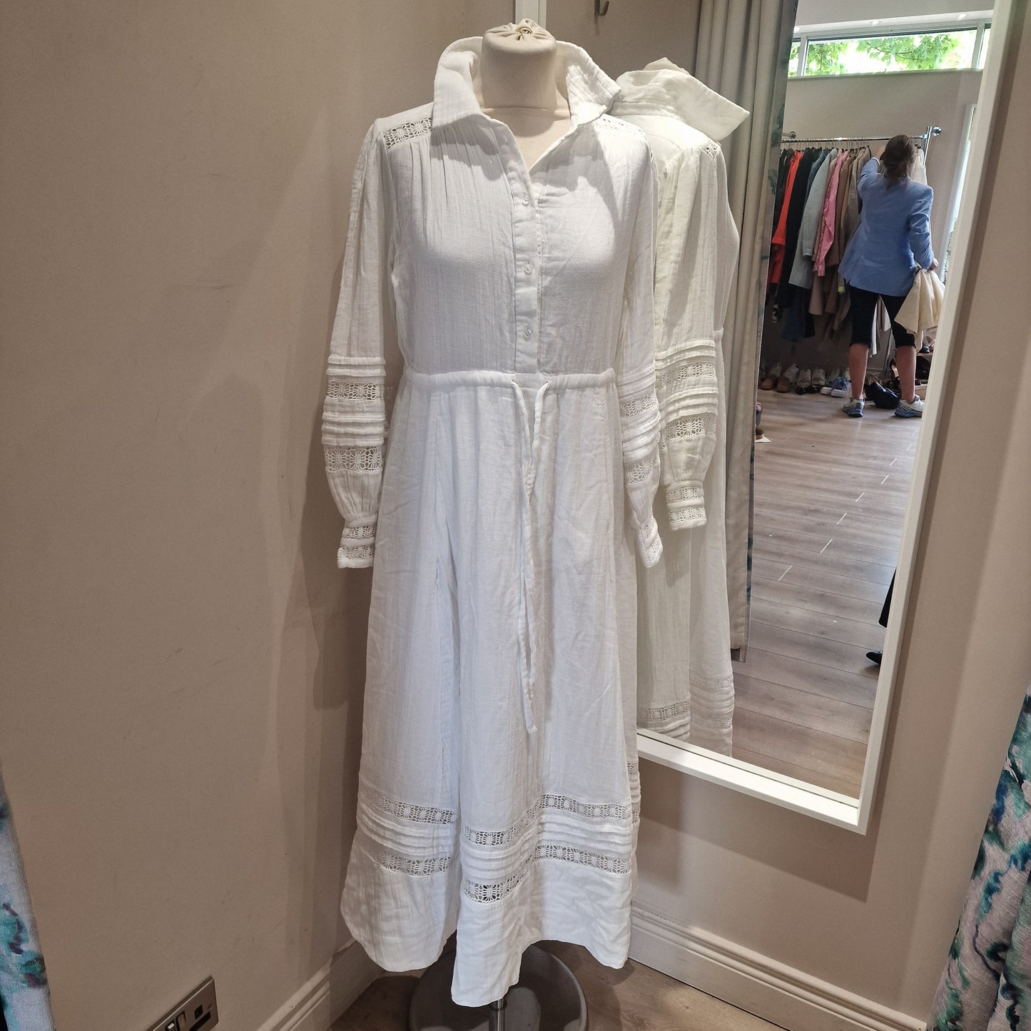 Me and Em White Cheesecloth Dress - 10