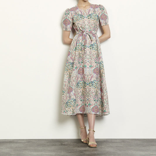 Sandro Ivory Printed Dress - 10