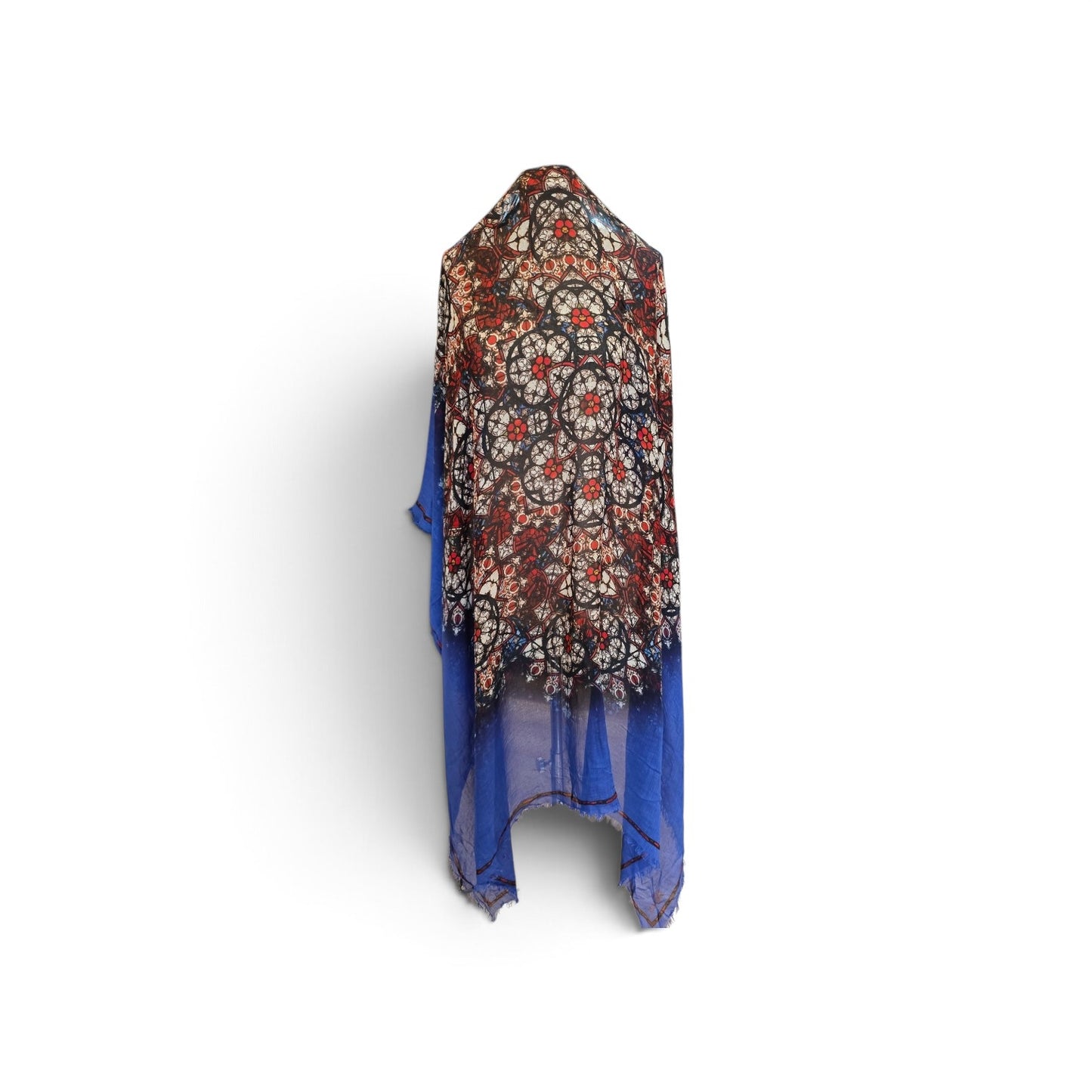 Alexander McQueen Blue Stained Glass Fringed Shawl