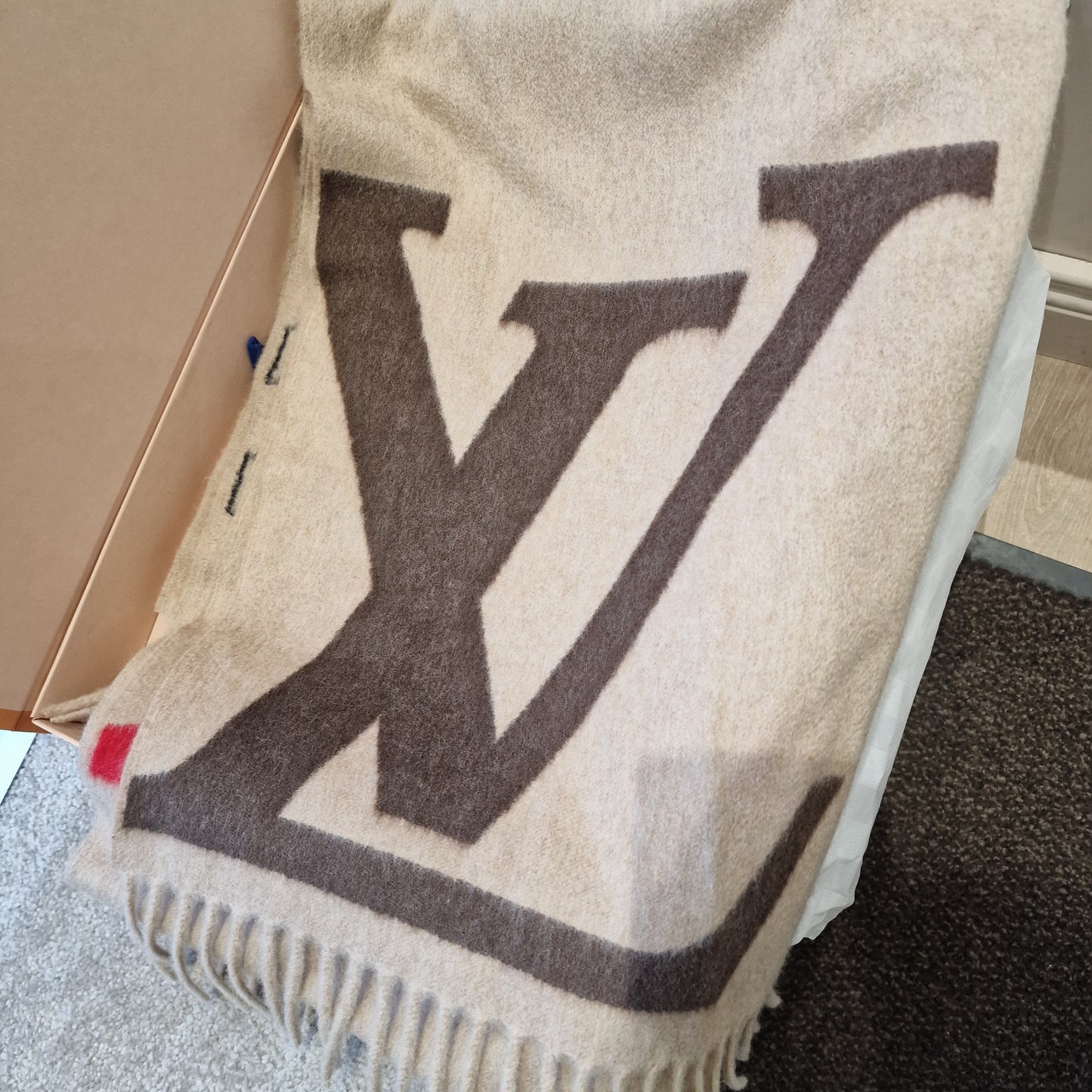 Louis Vuitton 'The Ultimate' Cashmere & Wool Fringed Scarf