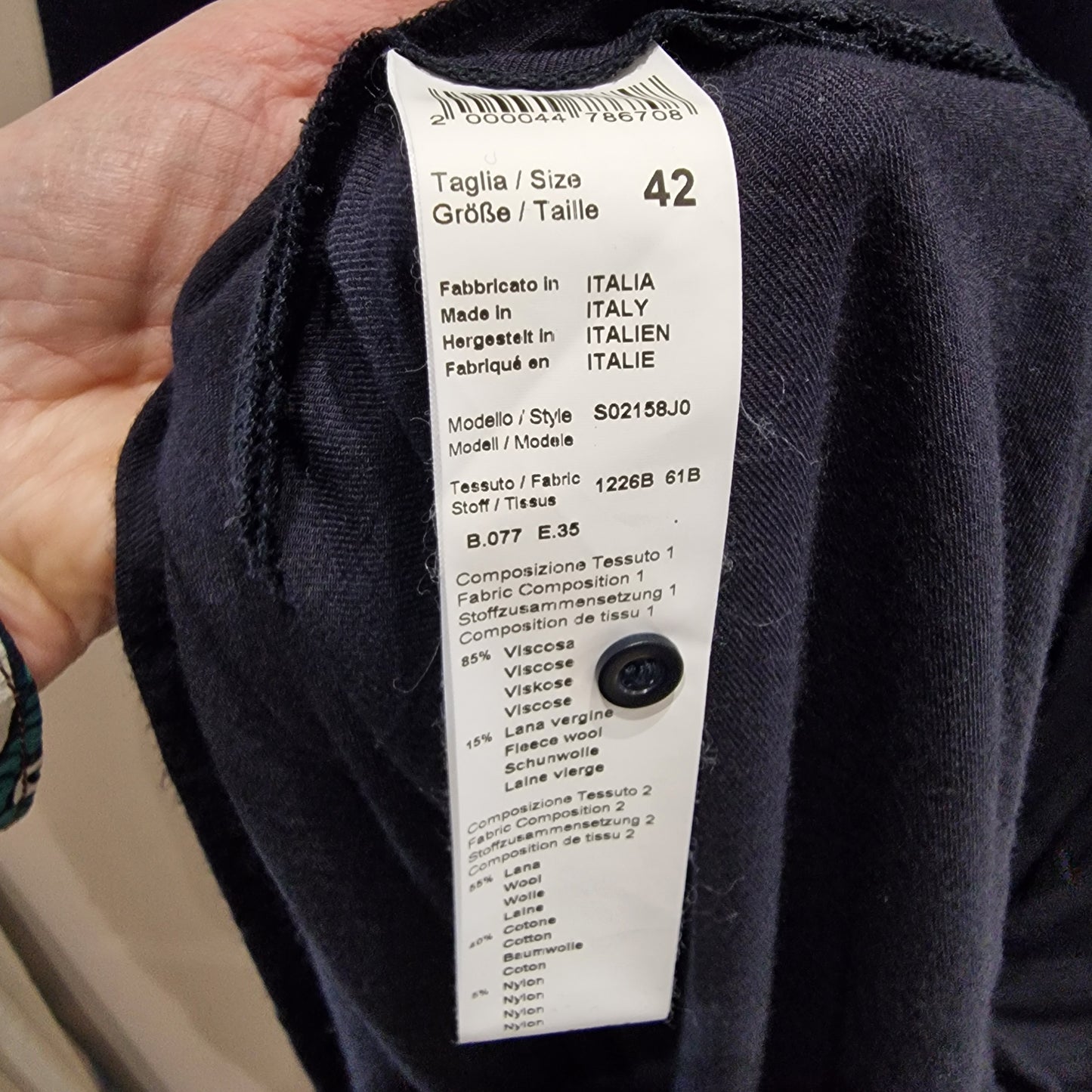 Persico Navy Wool Blend Dress - 12/14