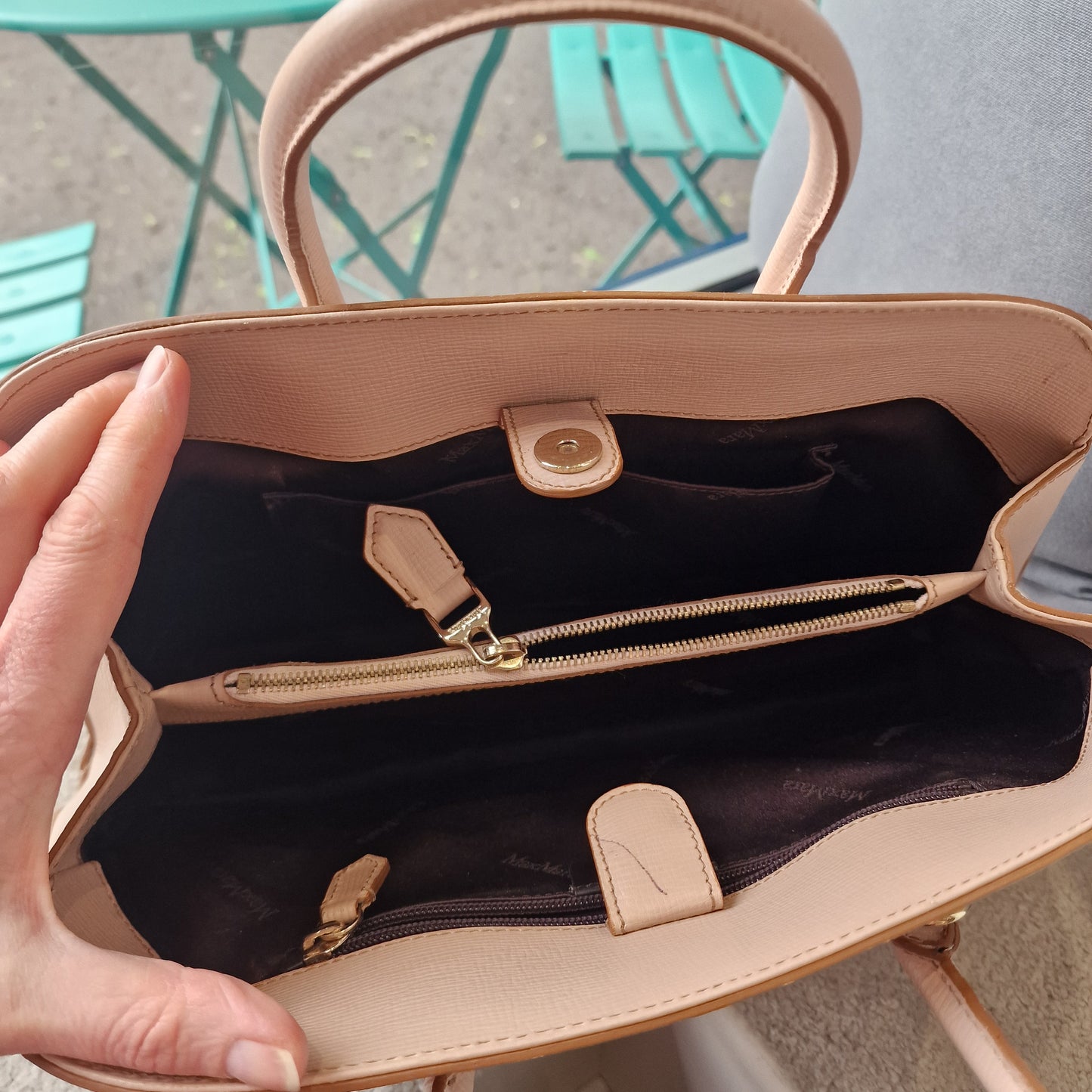 Max Mara Pink Leather Top Handle Bag