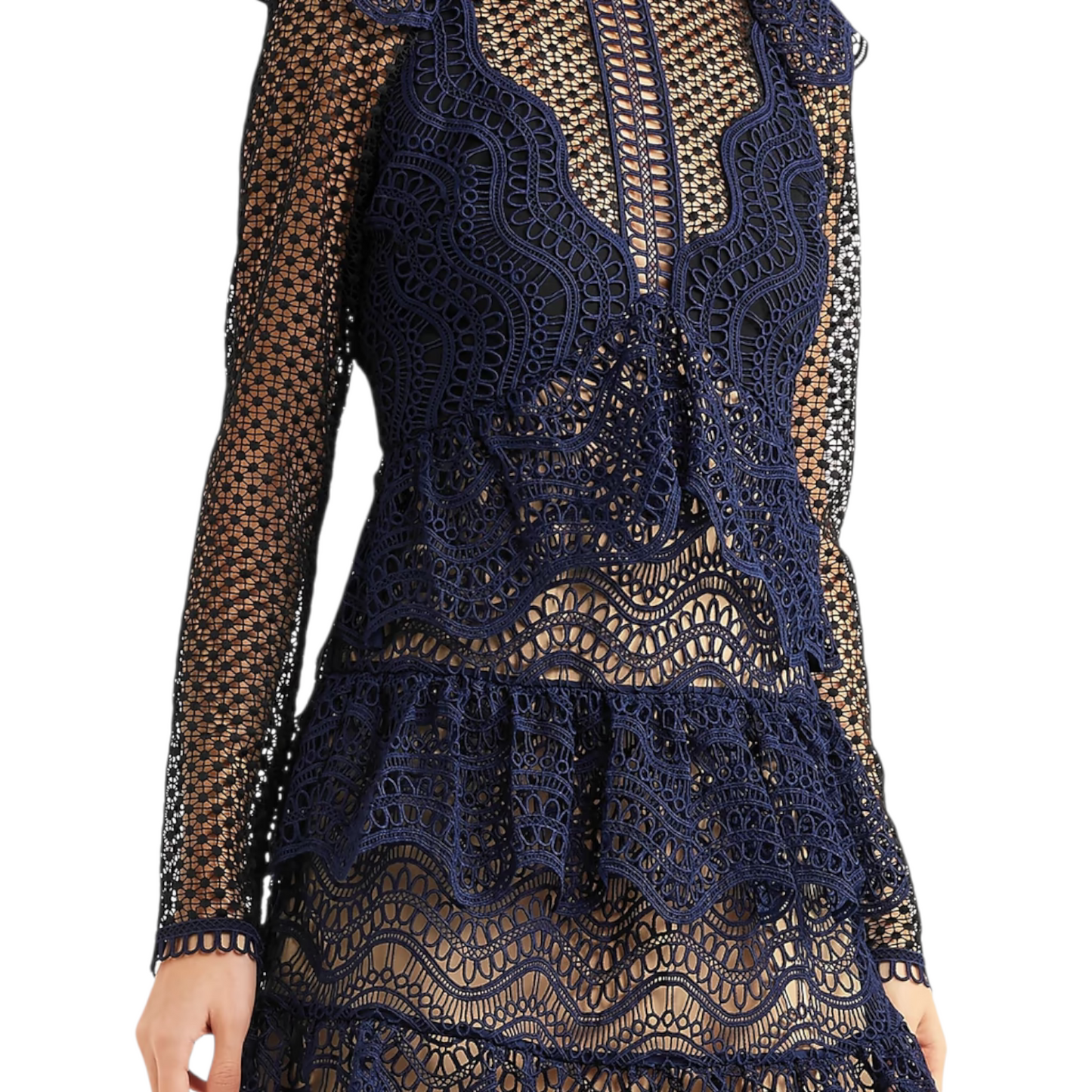 Self Portrait Tiered Lace Dress - 12