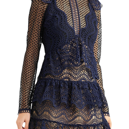 Self Portrait Tiered Lace Dress - 12