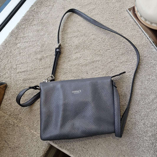 Osprey Grey Leather Crossbody Bag