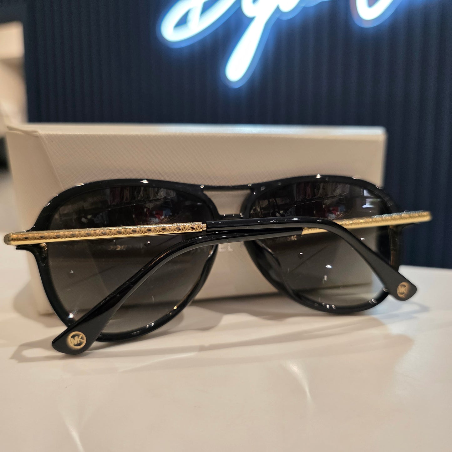 Michael Kors Black Aviator Sunglasses