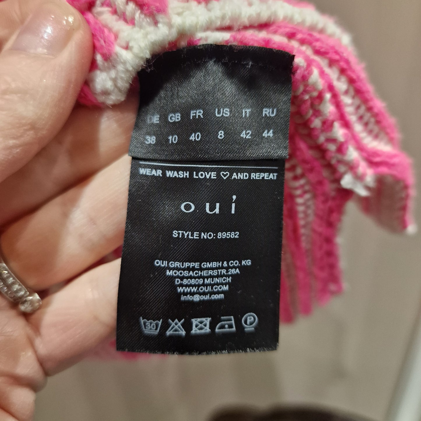 Oui Hot Pink Cotton Sweater- 10