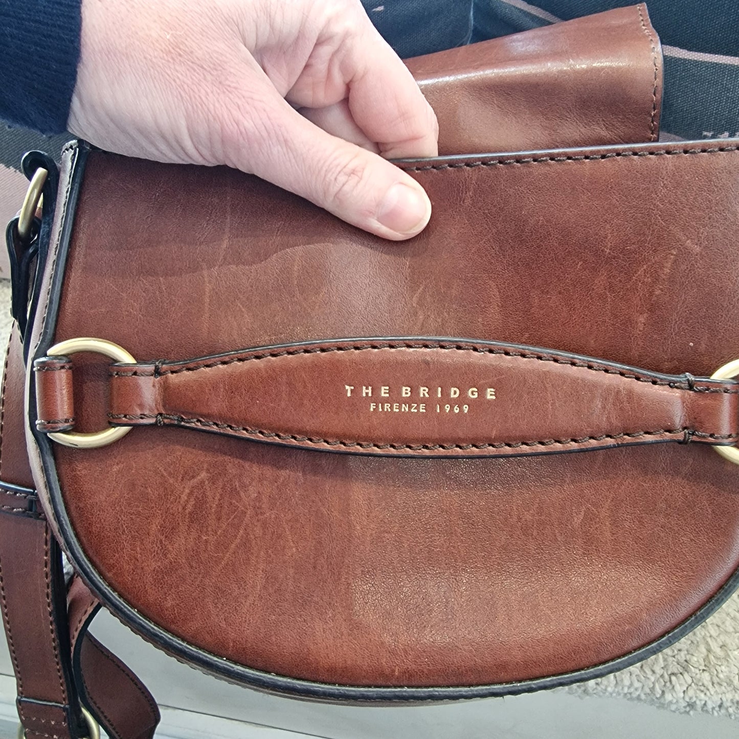 'The Bridge' Tan Leather Saddle Bag