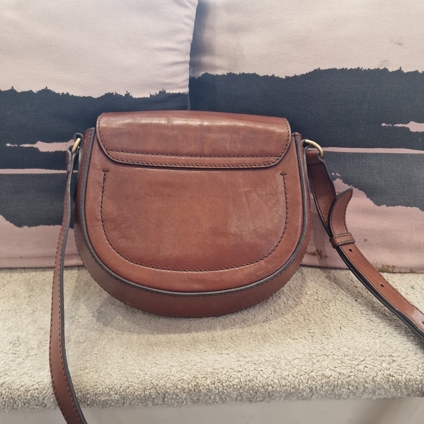 'The Bridge' Tan Leather Saddle Bag