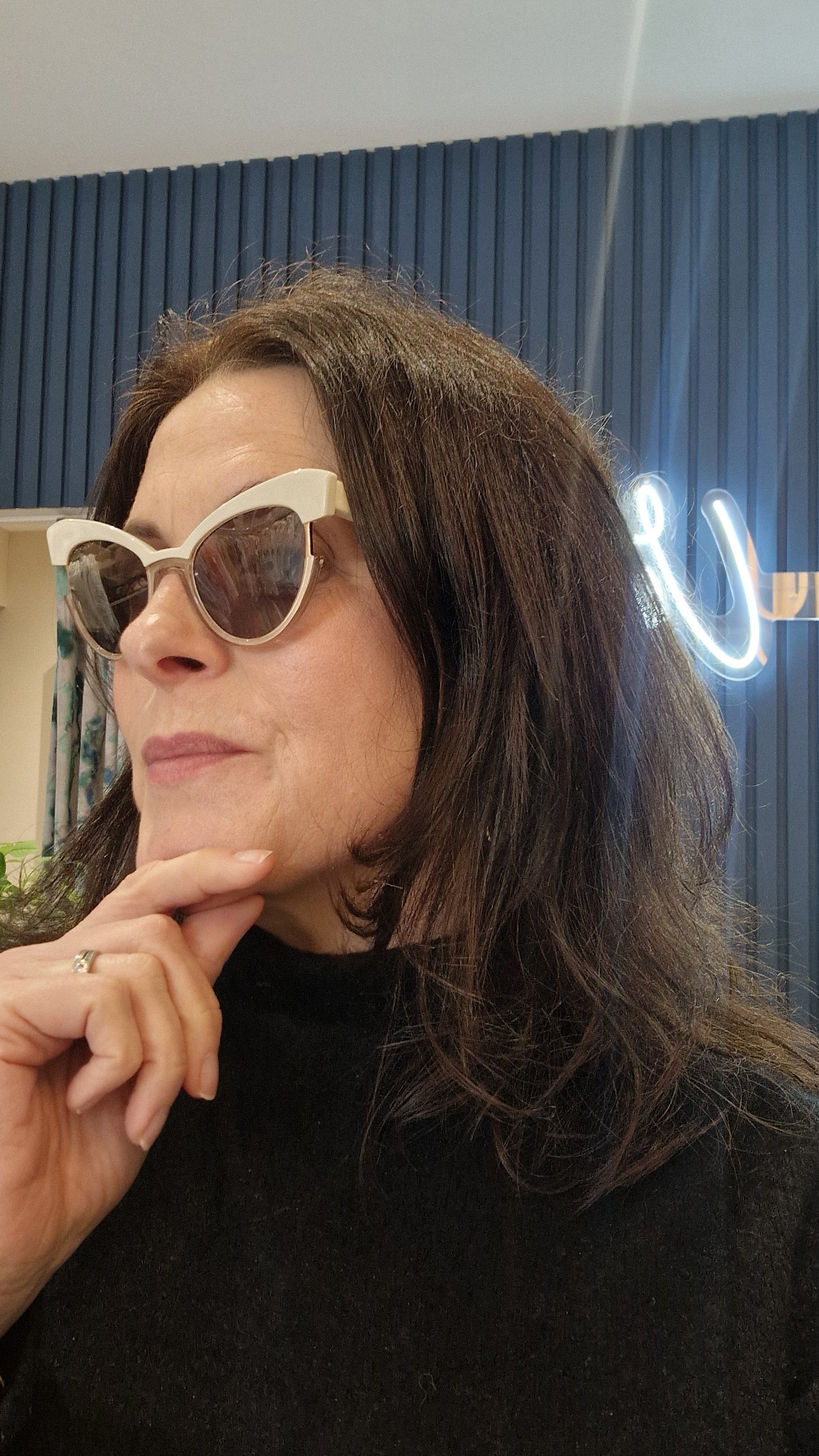 Max Mara Cream Cats Eye Sunglasses