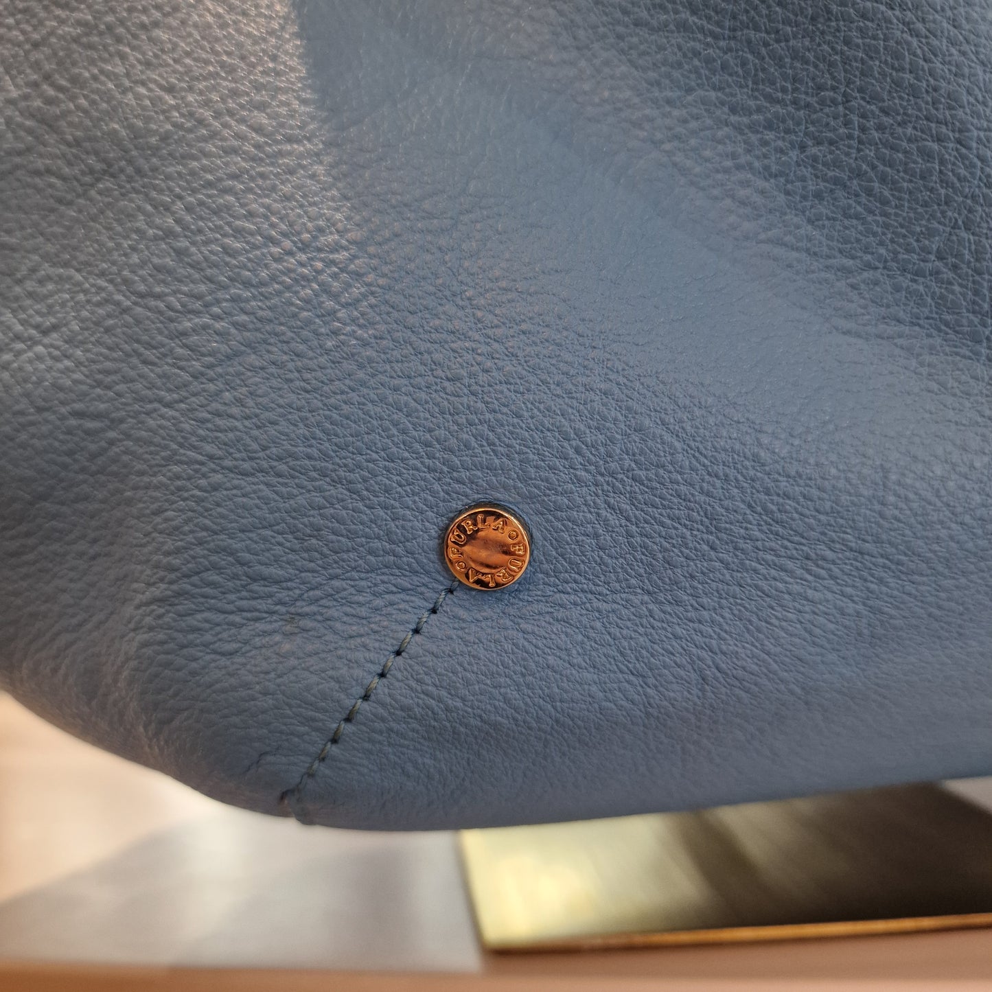 Furla Blue Leather Shoulder Bag