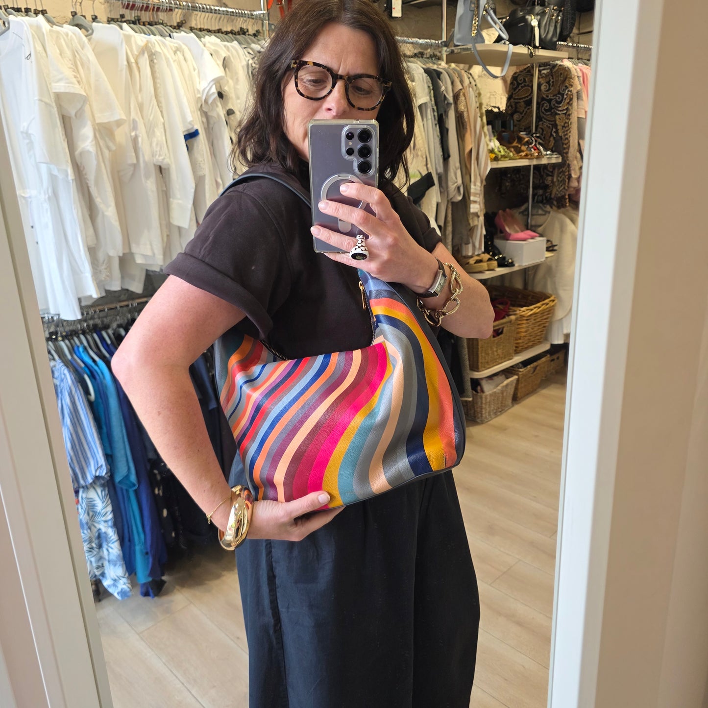 Paul Smith Leather Swirl Hobo Bag