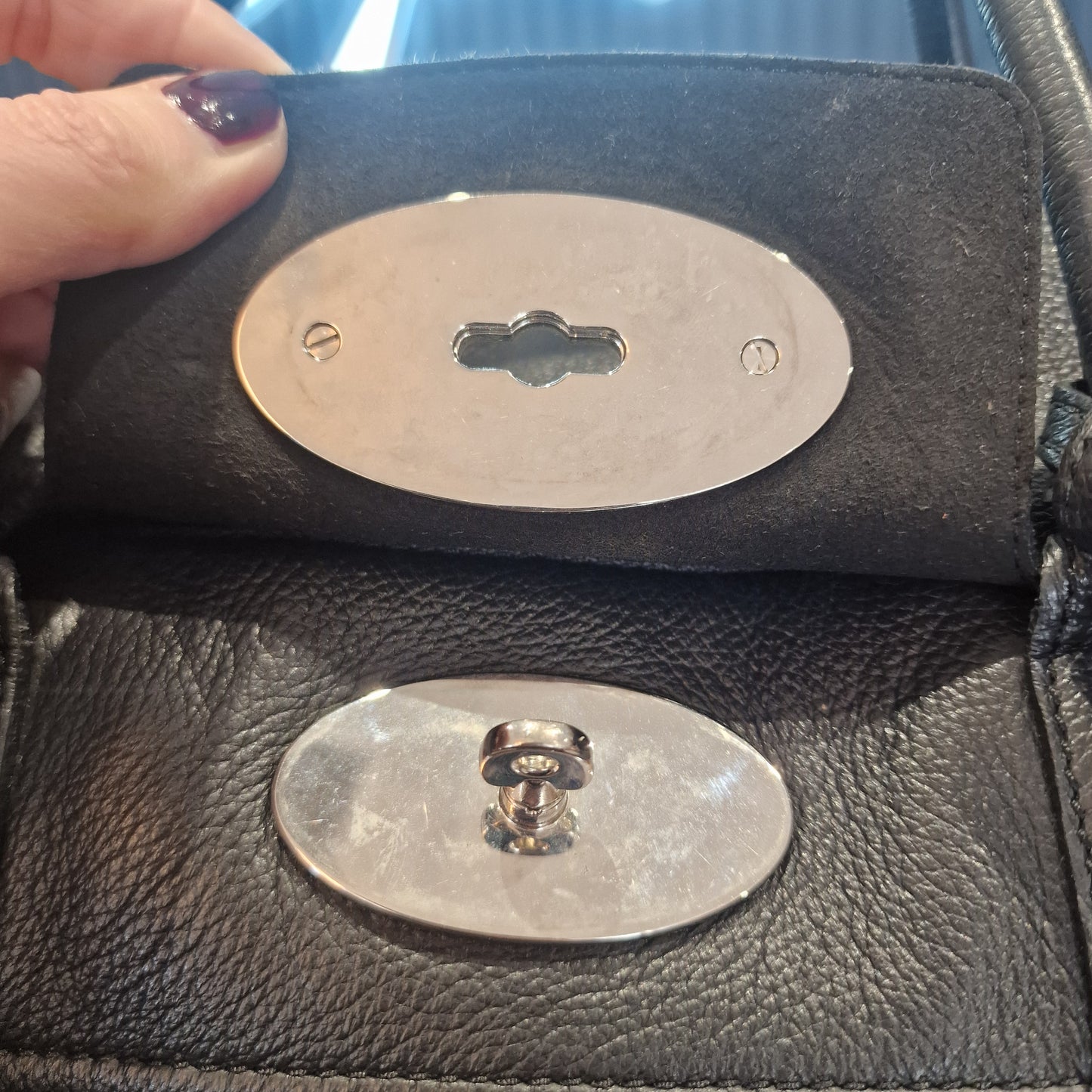 Mulberry Bayswater Black, Silver Hardware