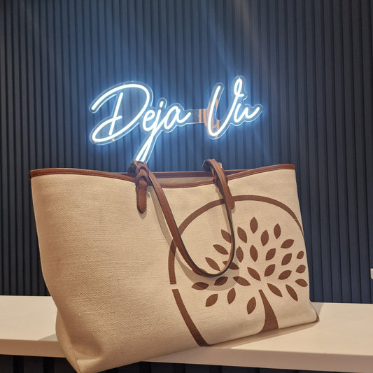 Mulberry Bayswater Canvas Tote, Cream & Tan