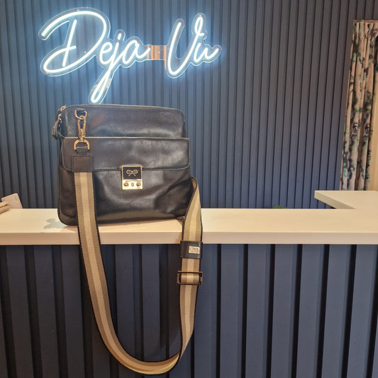 Anya Hindmarch Black Crossbody Leather Bag