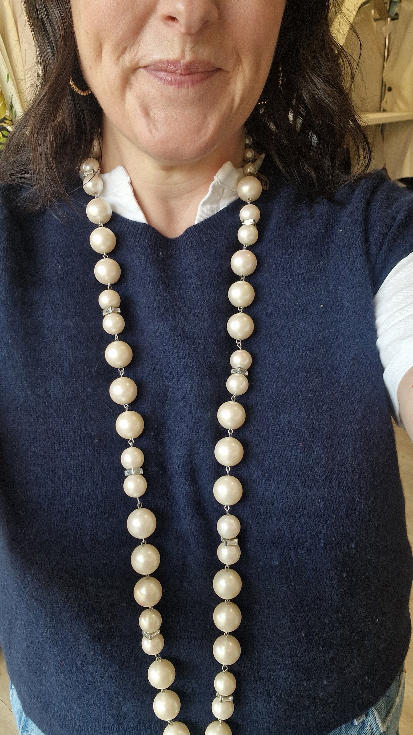 LK Bennett Pearl and Diamante Necklace