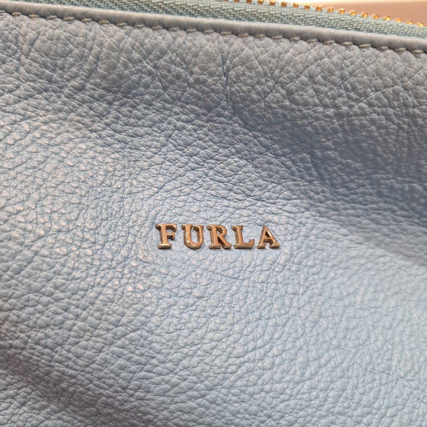 Furla Blue Leather Shoulder Bag