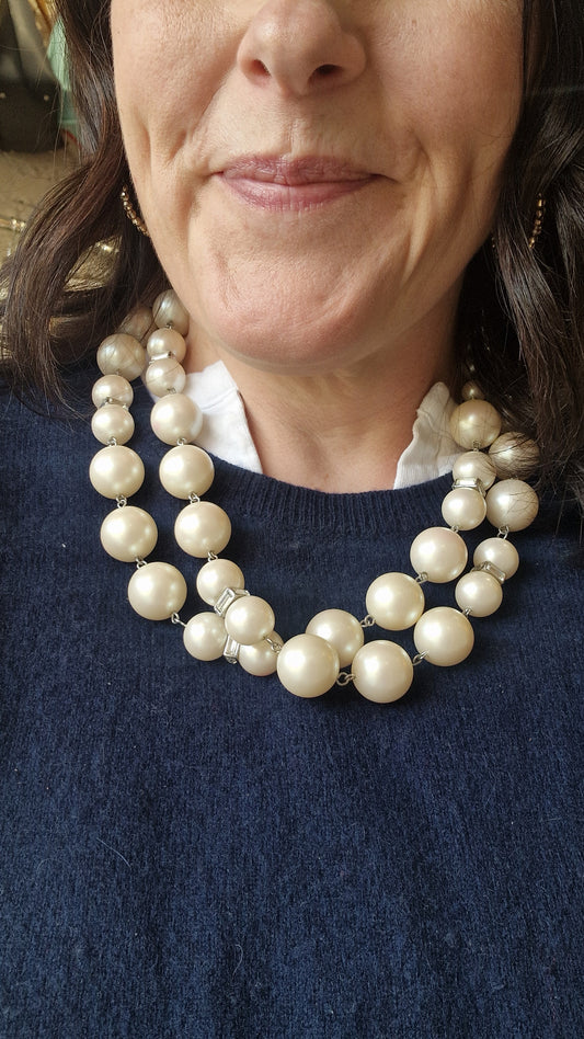 LK Bennett Pearl and Diamante Necklace