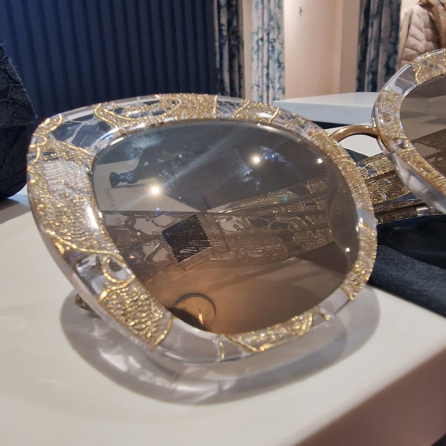 Dolce and Gabbana Gold Lace Sunglasses