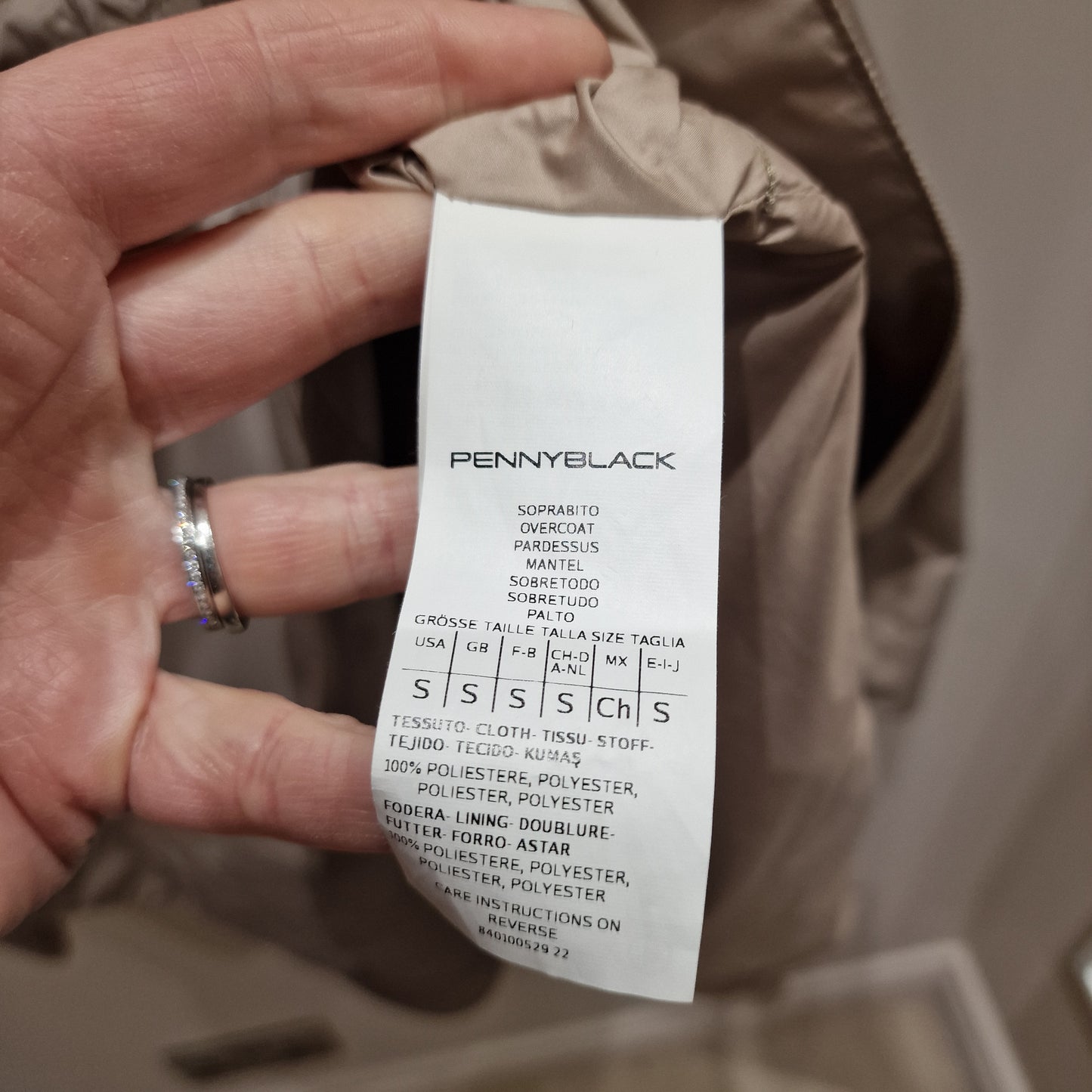 PennyBlack Taupe Oversized Raincoat - Size S