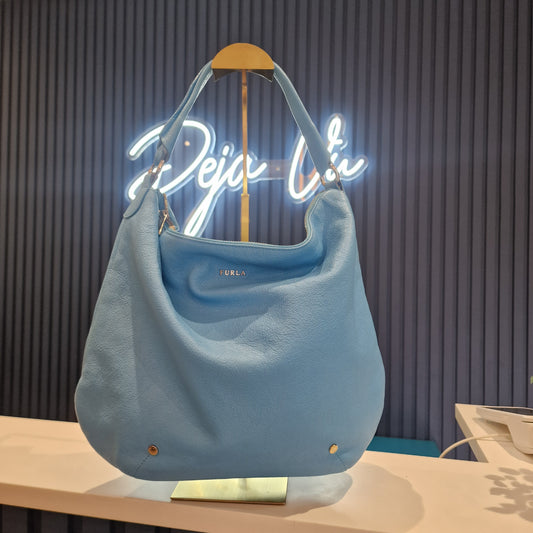 Furla Blue Leather Shoulder Bag