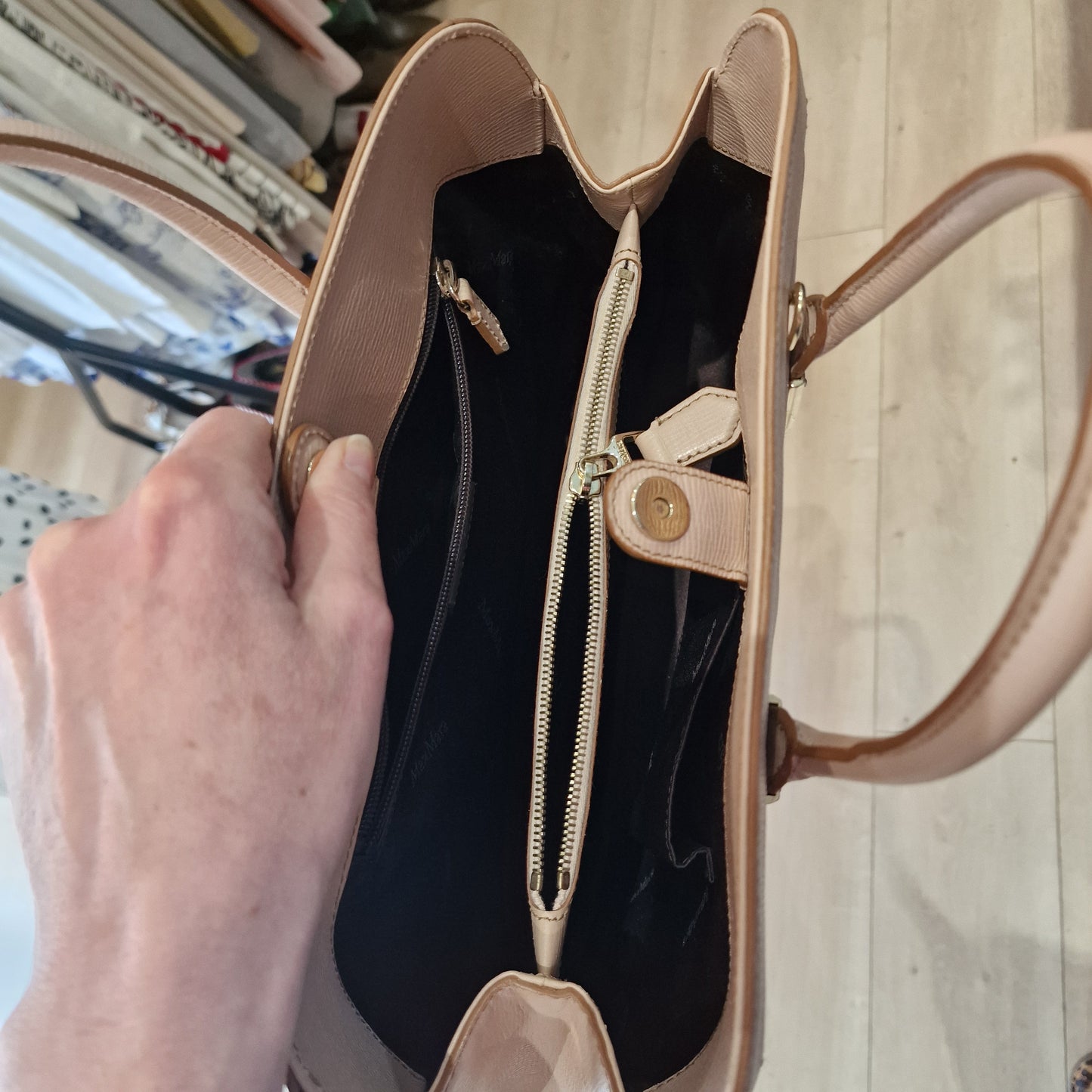 Max Mara Pink Leather Top Handle Bag