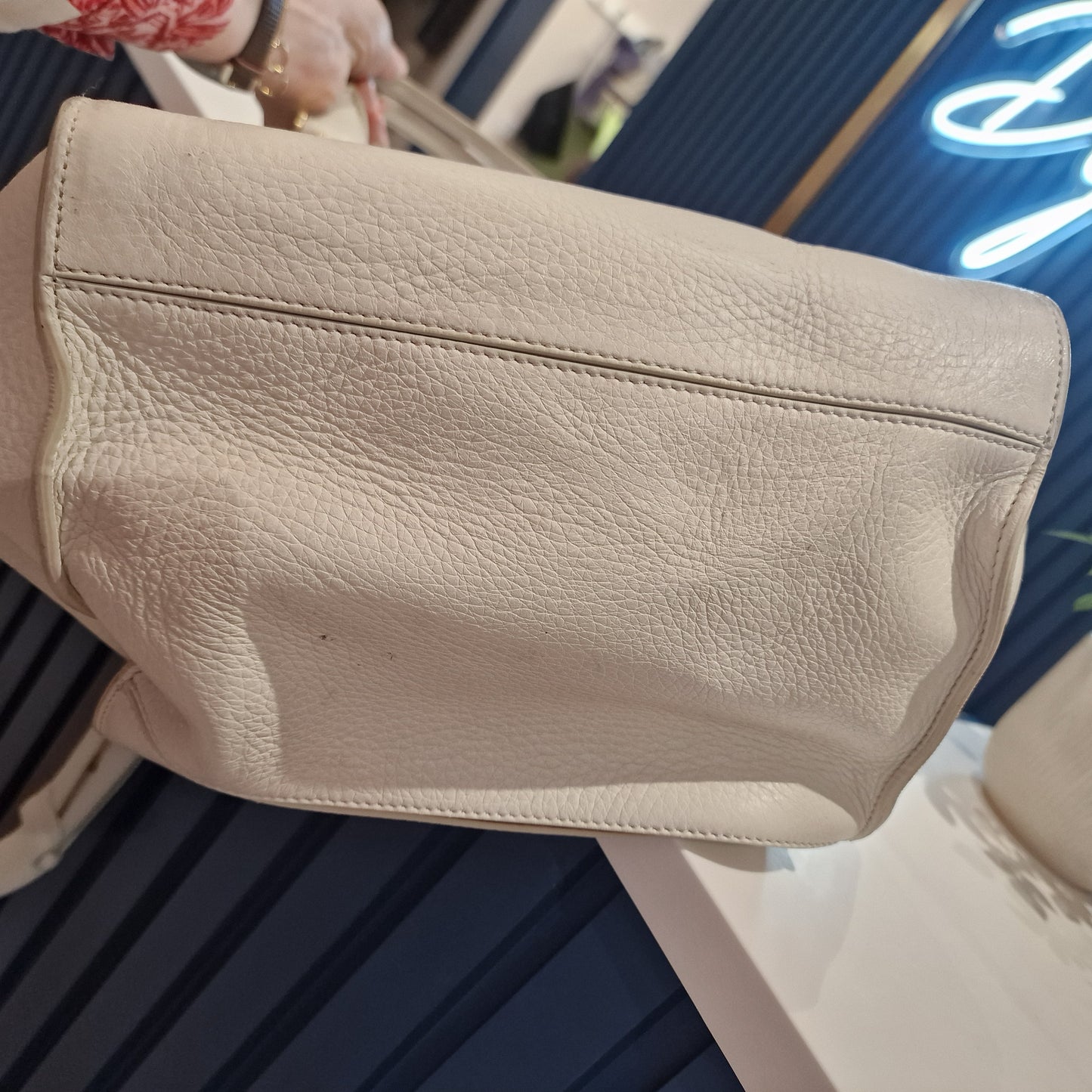 Max Mara Cream Leather Bag