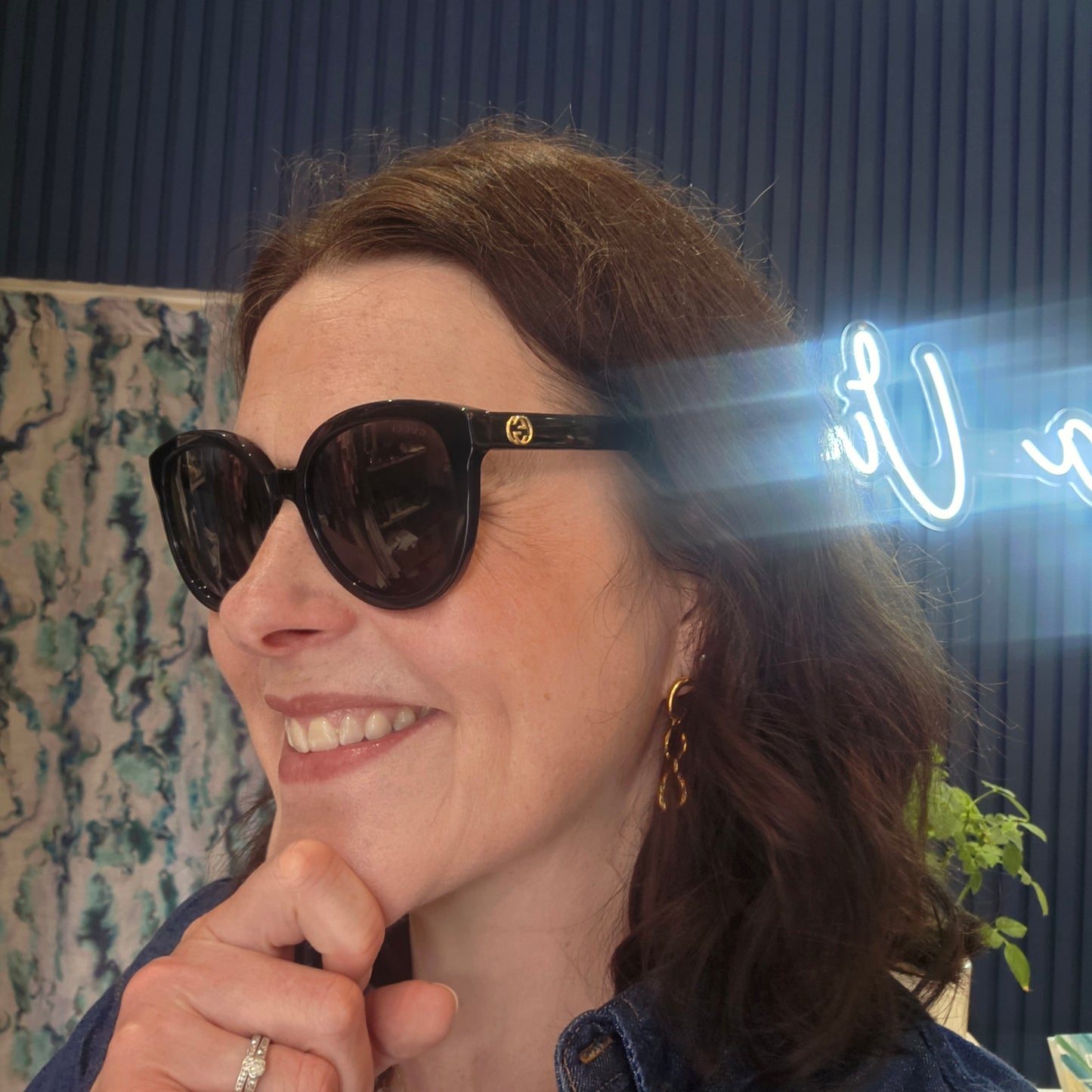 Gucci Oversized Catseye/Oval Black Sunglasses