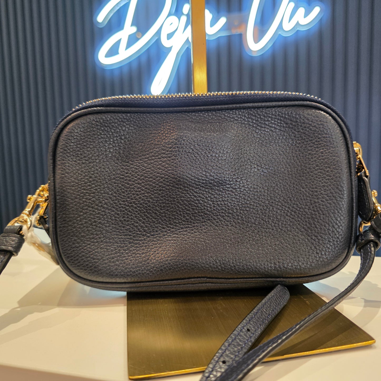 Coach Double Zip Crossbody Bag - Navy