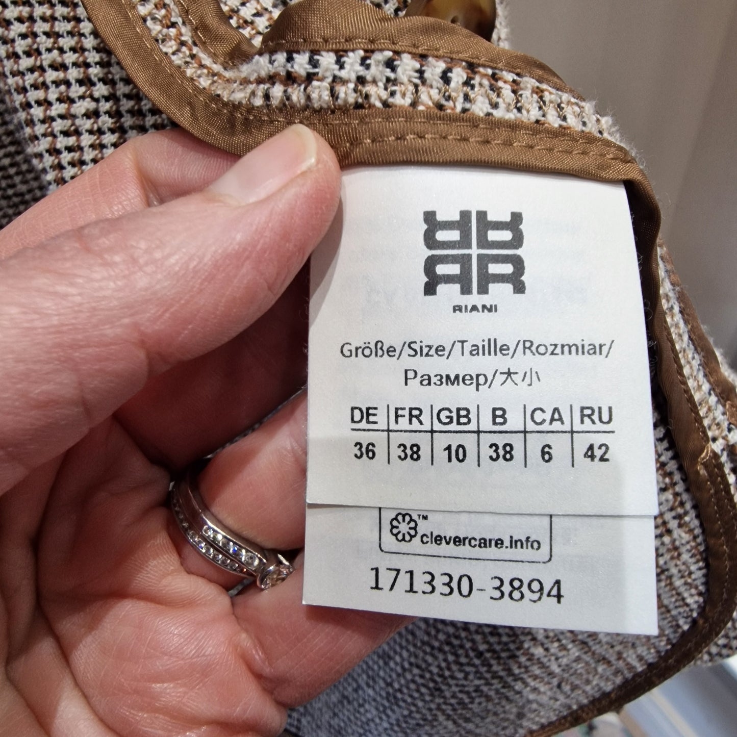 Riani Tan Check Jacket