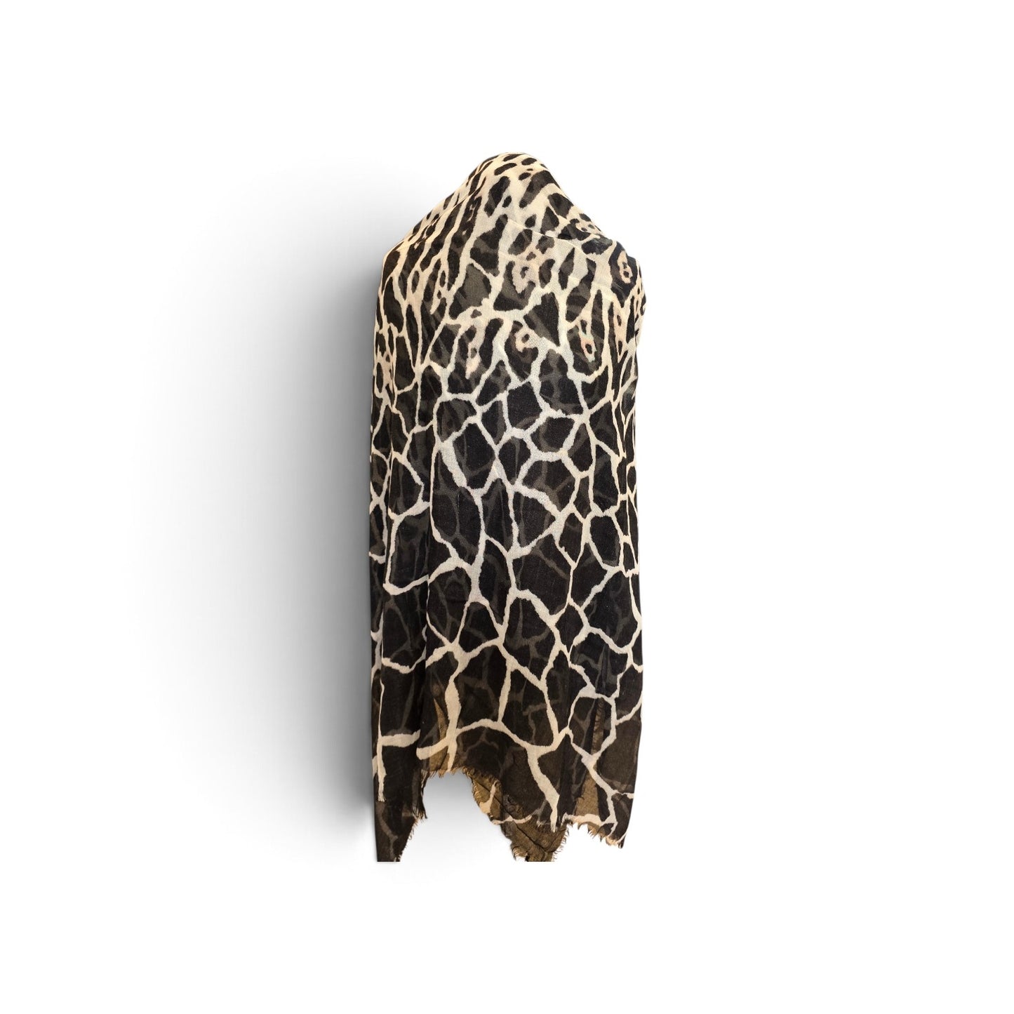 Roberta Cavalli Black and White Large Animal Print Silk and Cashmere Shawl