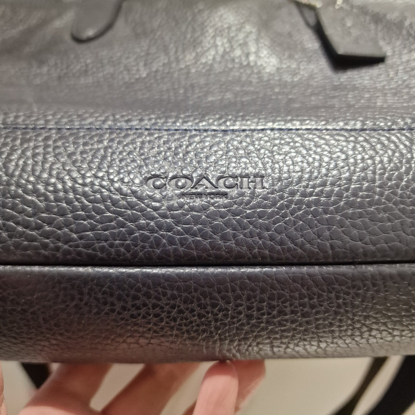 Coach Navy Leather Laptop Bag