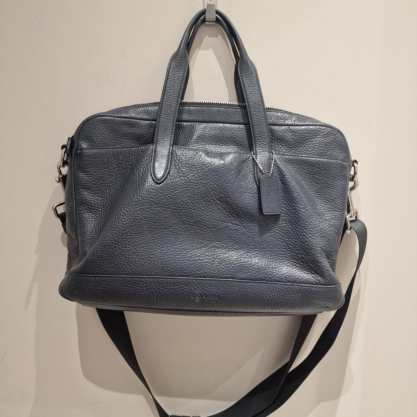 Coach Navy Leather Laptop Bag