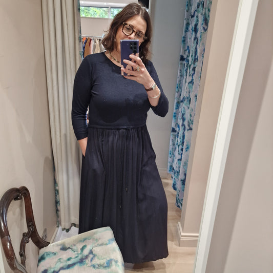 Persico Navy Wool Blend Dress - 12/14