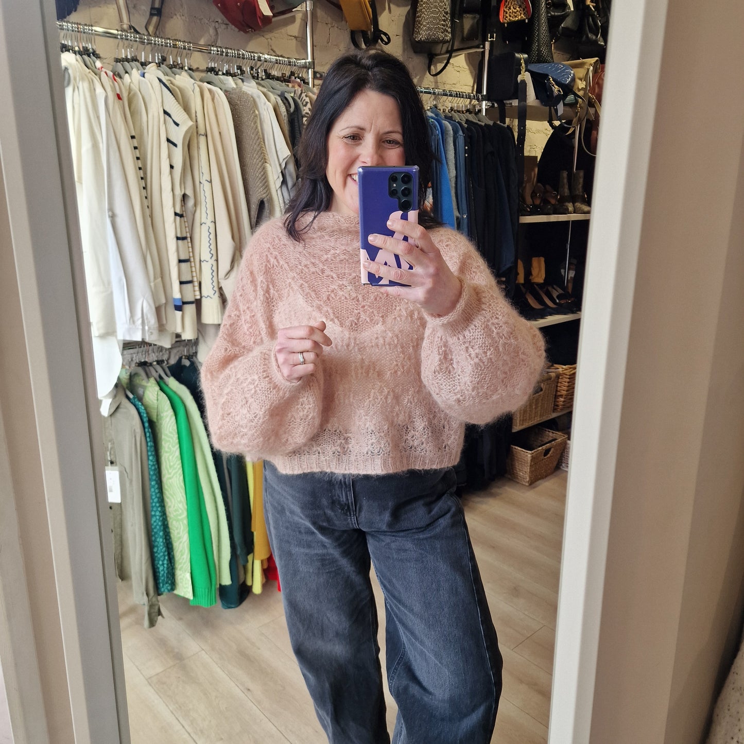 Rouyer Blush Pink Handmade Jumper - One Size