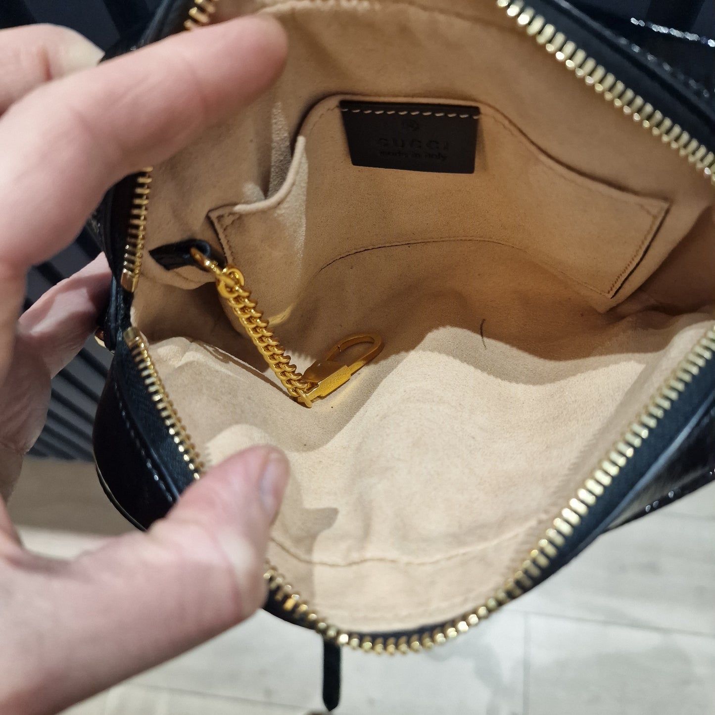 Gucci Ophidia Camel Suede Crossbody Bag