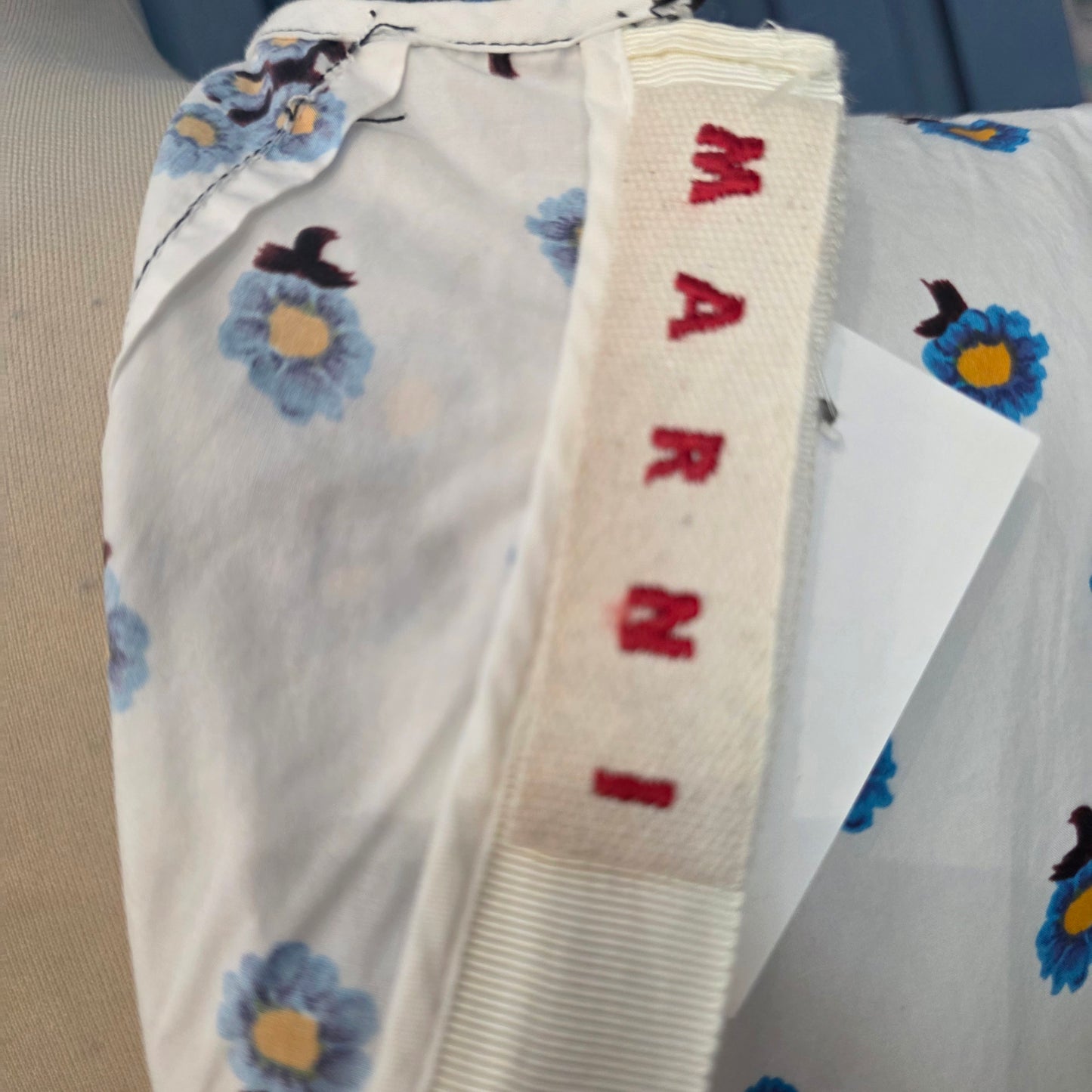 Marni White and Blue Floral Dress - 12