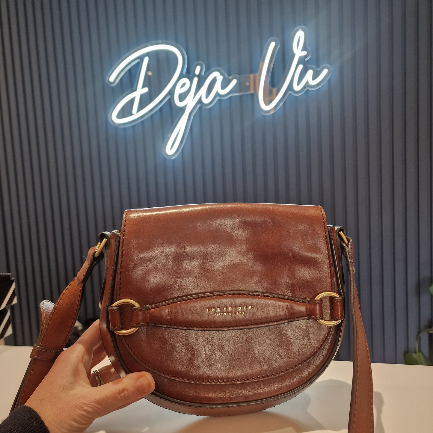 'The Bridge' Tan Leather Saddle Bag