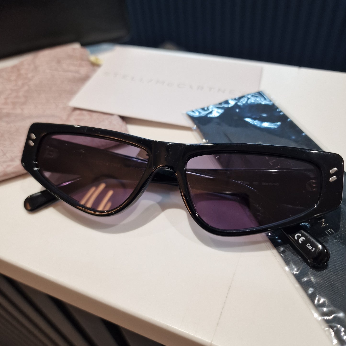 Stella McCartney Black Square Sunglasses - New