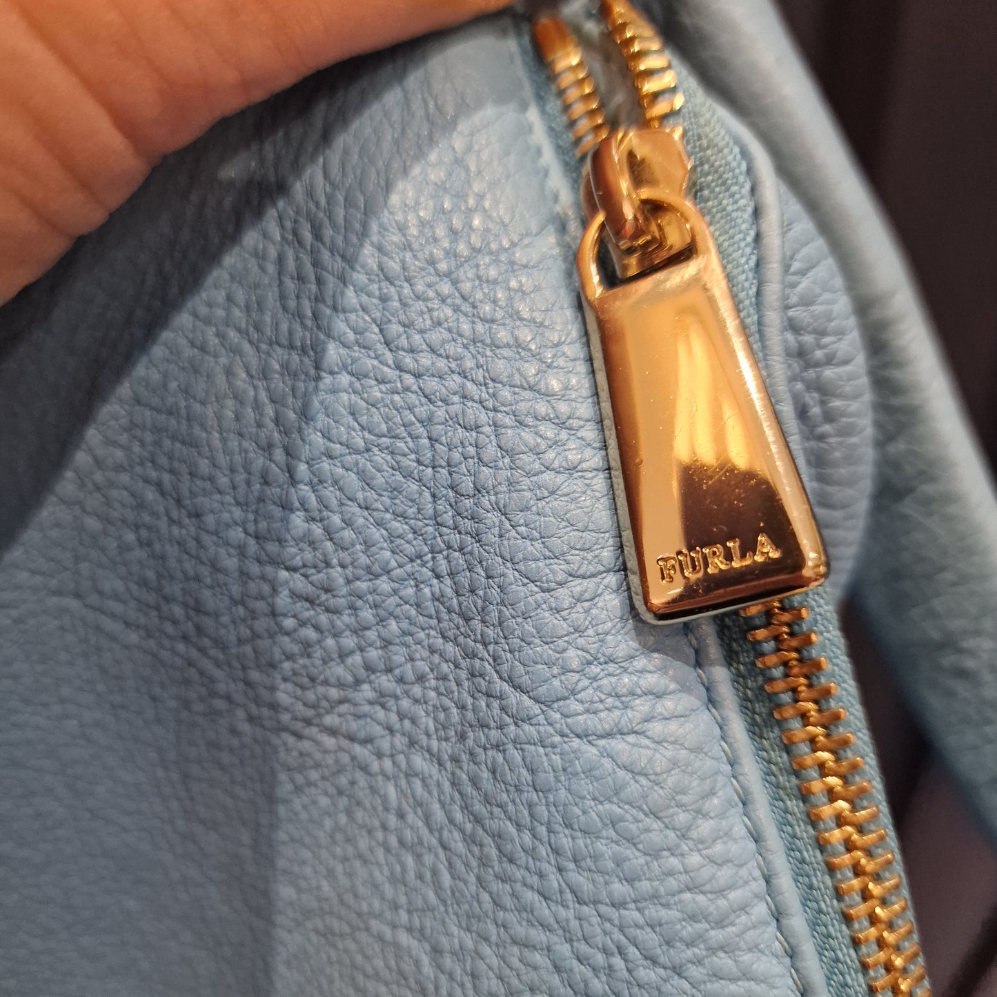 Furla Blue Leather Shoulder Bag