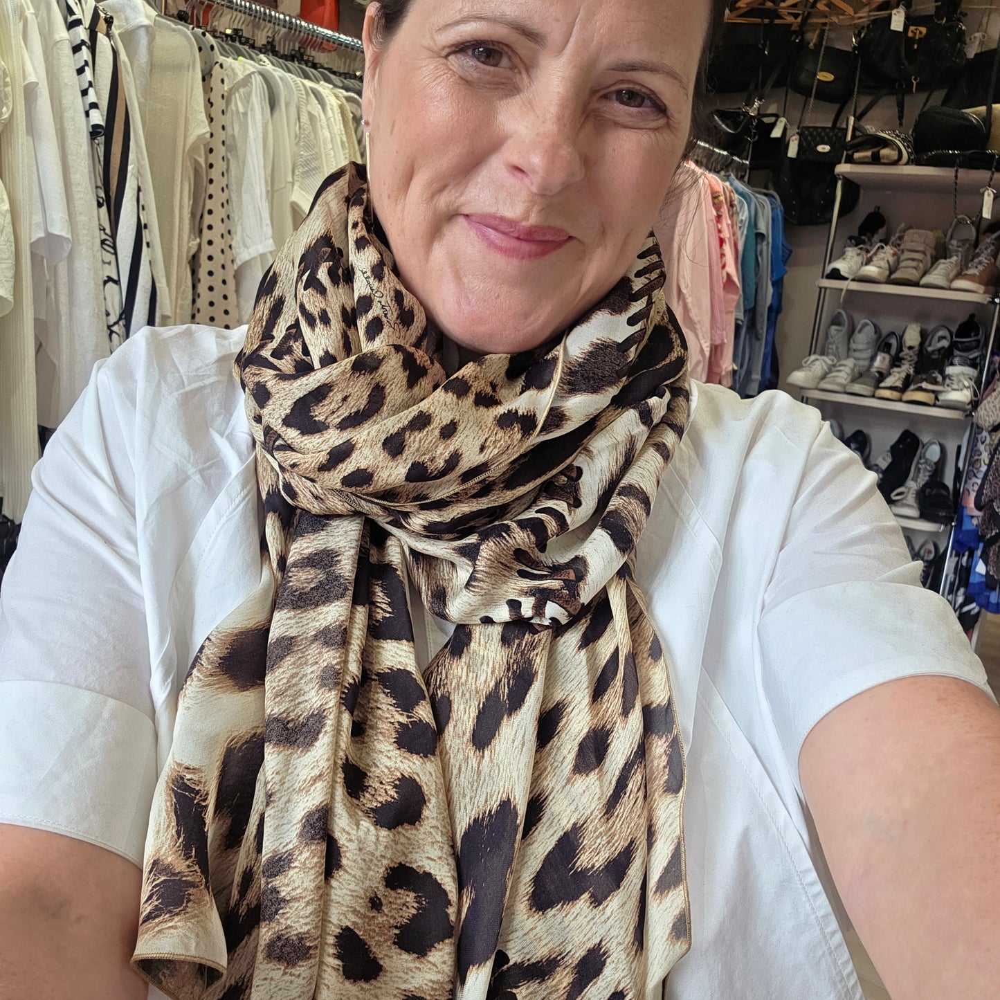 Roberto Cavalli Animal Print 💯 Silk Scarf