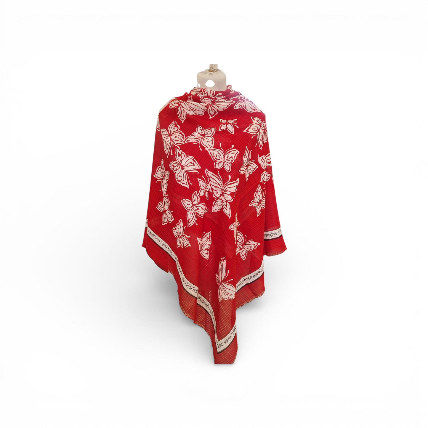 Yves Saint Laurent Red Floral Shawl
