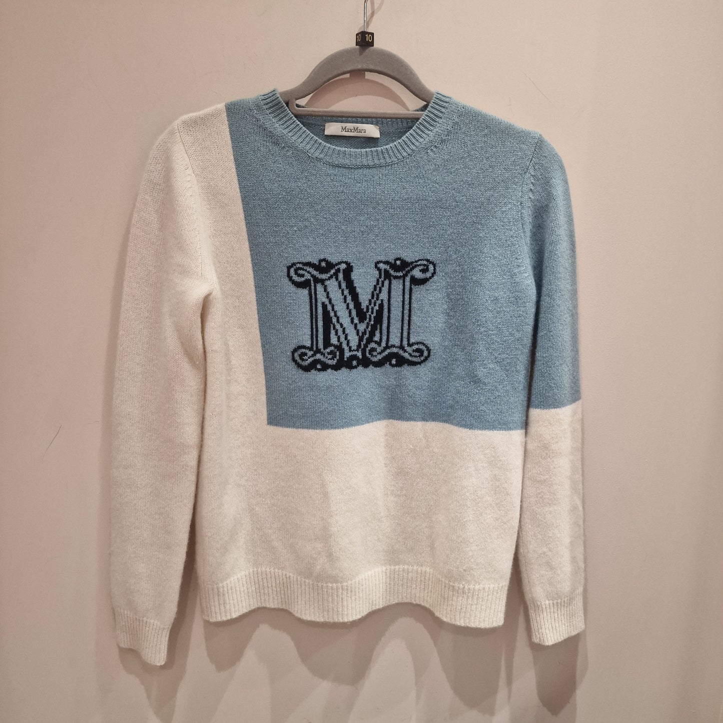 Max Mara Caimano Cream "M" Cashmere Sweater - 10