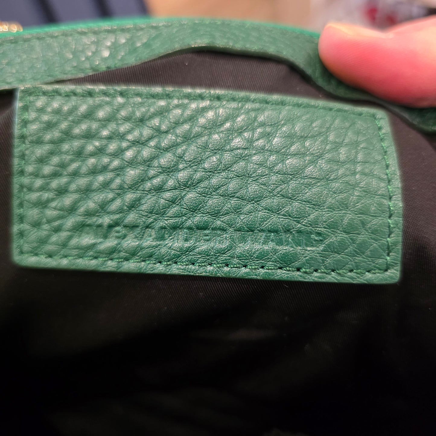 Alexander Wang Dark Green Leather Bowling Bag